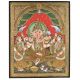 Decorative Ganesha With Riddi Siddhi Tanjore Painting