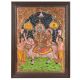 Shiva and Parvati on Nandi Tanjore Painting With  Wooden Frame