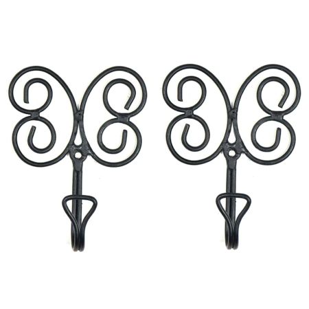 Butterfly Wrought Iron Wall Hook(Set of 2 Pieces)