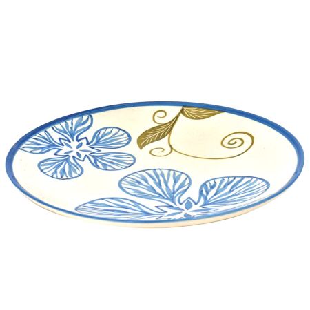 Handpainted Ceramic Floral Plates Set of 2