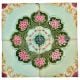 Lotus Border Backsplash Ceramic Wall Tile Set of 4