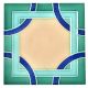 Blue Shades Ceramic Geometric Design Tile