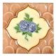 Classic Blue Rose in Border Vintage Tile