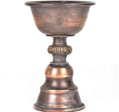 Vintage Embossed Cup Shaped Copper Incense Burner
