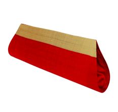 Red-Beige Handloom Silk Clutch Bag