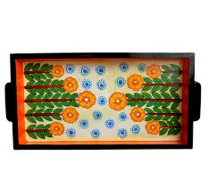 Handcrafted Decorative Platter Contemporary Pattachitra Painting Tray