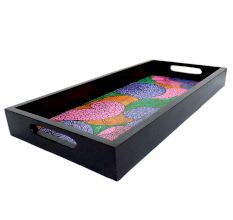 Multi-Color Geometric Design Handmade Painting Wooden Tray