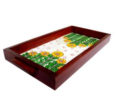 Floral Design Handmade Wooden Tray