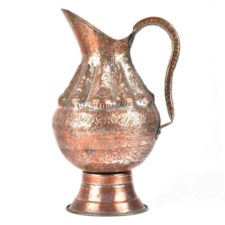 Traditional Repousse Copper Water Pitcher Jug