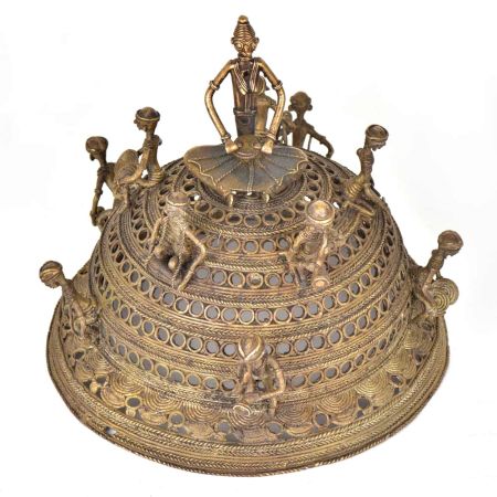 Brass Dokra Decorative with Small  Figurines of Musician