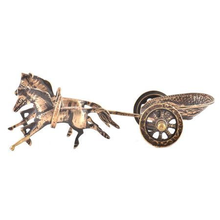 Vintage Brass Chariot pulled by Two Horses