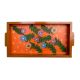 Floral Design Handmade Painting Wooden Tray