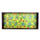 Yellow Floral Design Handmade Painting Wooden Tray