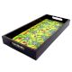 Yellow Floral Design Handmade Painting Wooden Tray