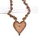 Tribal Brass Heart Pendant Long Necklace