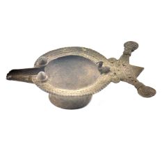 Vintage Hand Carved Unique Brass Oil Lamp