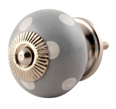 Grey Dotted Ceramic Cabinet Knobs Online