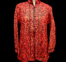 Designer Collection Jackets Short Sami Pashmina Fabric In Red