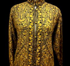 Designer Collection Jackets Short Sami Pashmina Fabric In Yellow