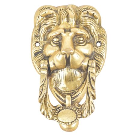 Brass Lion Face Door Knocker