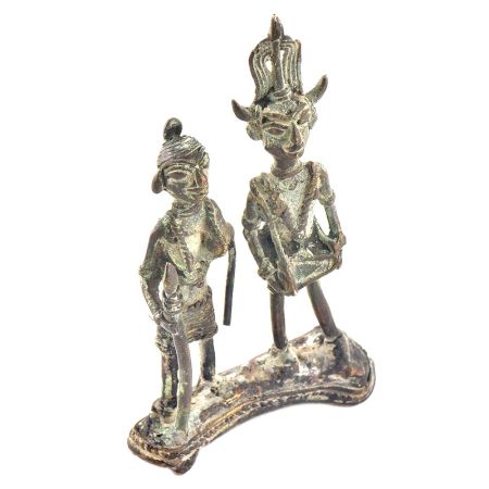 Tribal Brass Dancing Couple Figurine