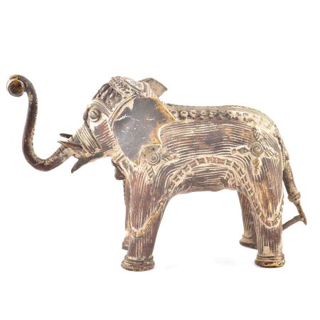 Brass Standing Elephant Statue Showpiece
