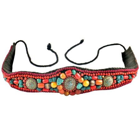 Himalayan Coral AND Turquoise Beaded Belt