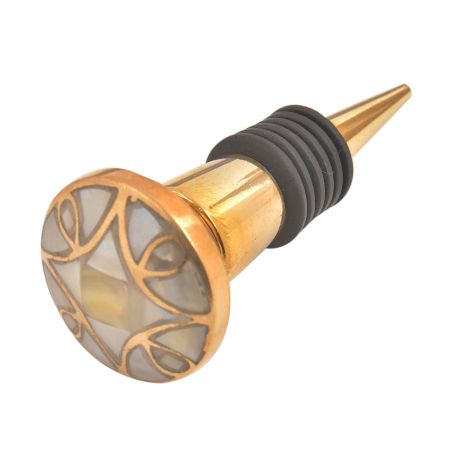 Gold Embroidered Metal Wine Stopper