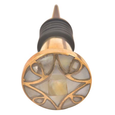 Gold Embroidered Metal Wine Stopper