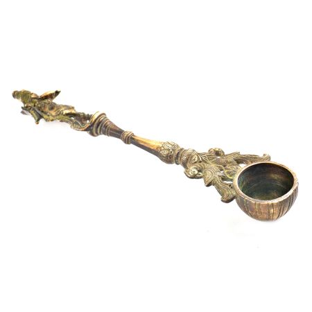 Brass Krishna Figurine Havan Spoon