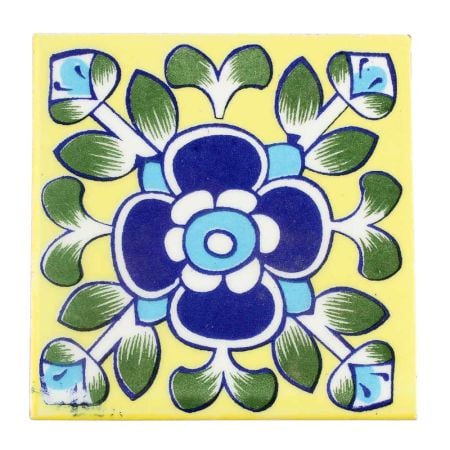 Beautiful Navy Blue Ceramic Floral Tiles
