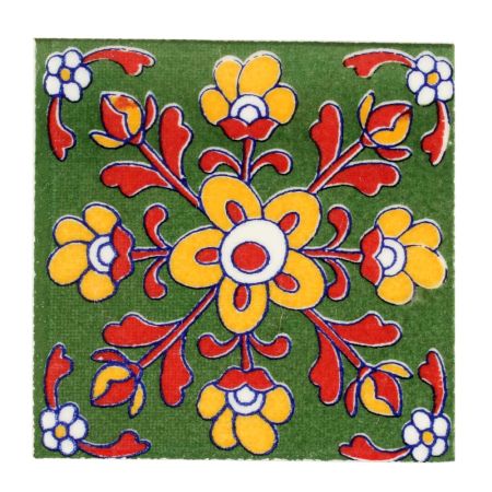 Red Leaf Mustard Tiny Flower Ceramic Tiles