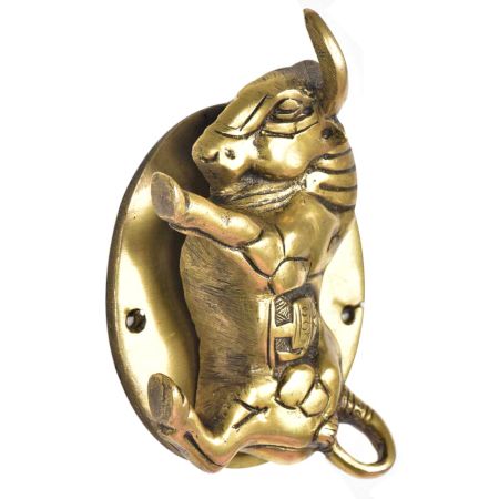 Brass Wild Bull Figurine Door Knocker