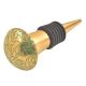 Brass Green Floral Wine Stopper