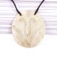 Single Sea Shell Pendant With Engraved Design With Black Cord