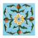 Turquoise Base Yellow Tiny Flower Ceramic Tiles