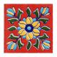 Red Base Sunflower Ceramic Tiles