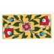 Red Flower With Forest Green Leaf Ceramic Tile