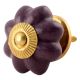 Dark Purple Crackle Ceramic Melon Knobs