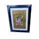 Radha Krishna Leela Painting On Paper With Quote (Framed)
