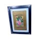 Radha Krishna Leela Painting On Paper With Quote (Framed)