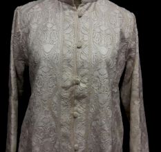 Designer Collection Jackets Short Sami Pashmina Fabric In White