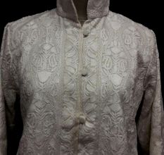 Designer Collection Jackets Short Sami Pashmina Fabric In White