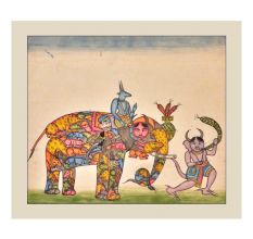 Print Of Rare Indian Composite Elephant