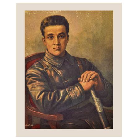 A Print Of Young Handsome Officer in Jacket Seated On A Chair