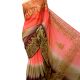 Orange Beige and Maroon Hand Embroidered Georgette Sari