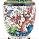 Cloisonne Enamel Vase Decorated with Bird And Crackled Flowers Design