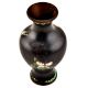 Vintage Black Cloisonne Floral Brass Vase