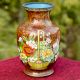 Cloisonne Vases  Rust Floral Ground Polychrome Flower Baskets(Set of 2)
