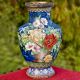 Cloisonne vases Blue Ground  Bunch Of Peony Roses Tied With Ribbon(Set of 2)
